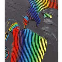 Wholesale Modern Newest Design Handpainted Rainbow Artwork Abstract Acrylic Canvas Painting Wall Art