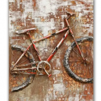 Rustic Bicycle Acrylic 3D painting on Metal