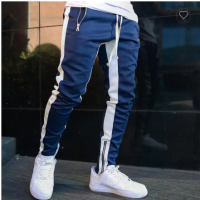 Mens Joggers Casual Pants Fitness Men Sportswear Tracksuit Bottoms Skinny Sweatpants Trousers Black 