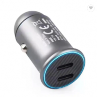 2 Ports USB Type C Mobile Fast Car Charger PPS PD 30W 3A Adapter Charge Compatible with iPhone Samsu