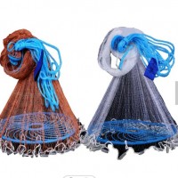 Hot Selling Size 4~9 Feet Nylon Hand Cast Net Automatic Fishing Tackle Cast Net Fishing Throw