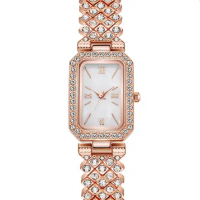 sister Women Watches 2022 Luxury Brand Diamond Quartz Ladies Rose Gold Watch Stainless Steel Clock D