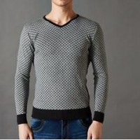 Men's chemical fiber knitted pullover
